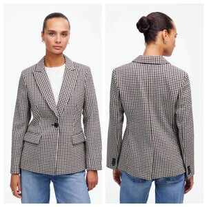 Madewell Houndstooth Single-Button Blazer